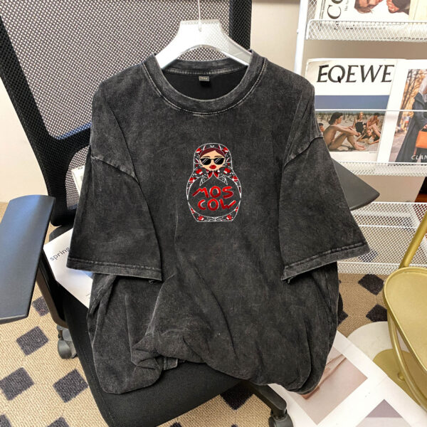 100% cotton, sweet and fresh print, wear outside, age-reducing, loose and slim, personality, casual and comfortable, round neck short sleeves