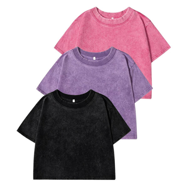 Fashion brand new belly-baring top hot girl outfit loose short sports short-sleeved T-shirt large size T-shirt - 图片 2