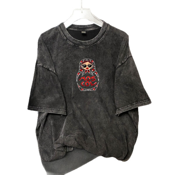 100% cotton, sweet and fresh print, wear outside, age-reducing, loose and slim, personality, casual and comfortable, round neck short sleeves - 图片 7