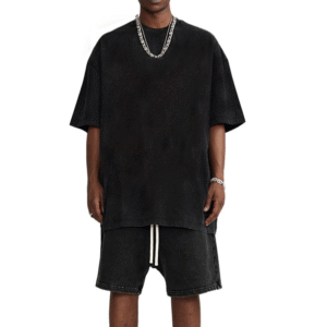 Men's Cotton T-Shirts Oversized Unisex Short Sleeves Casual Loose Wash Solid Basic Tee Tops