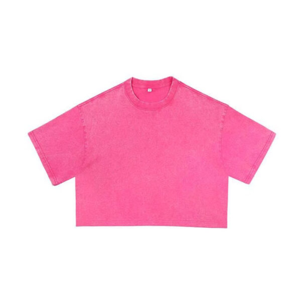 Fashion brand new belly-baring top hot girl outfit loose short sports short-sleeved T-shirt large size T-shirt - 图片 5