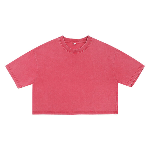 Fashion brand new belly-baring top hot girl outfit loose short sports short-sleeved T-shirt large size T-shirt - 图片 6