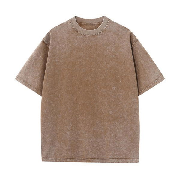 Men's Cotton T-Shirts Oversized Unisex Short Sleeves Casual Loose Wash Solid Basic Tee Tops - 图片 3