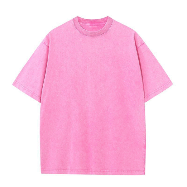 Men's Cotton T-Shirts Oversized Unisex Short Sleeves Casual Loose Wash Solid Basic Tee Tops - 图片 8