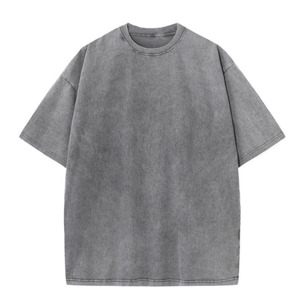 Men's Cotton T-Shirts Oversized Unisex Short Sleeves Casual Loose Wash Solid Basic Tee Tops - 图片 7