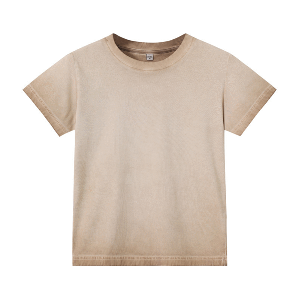 Retro women's two-color gradient pure cotton T-shirt belly button slim fit hot girl round neck short sleeve women's T top - 图片 8