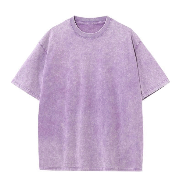 Men's Cotton T-Shirts Oversized Unisex Short Sleeves Casual Loose Wash Solid Basic Tee Tops - 图片 6